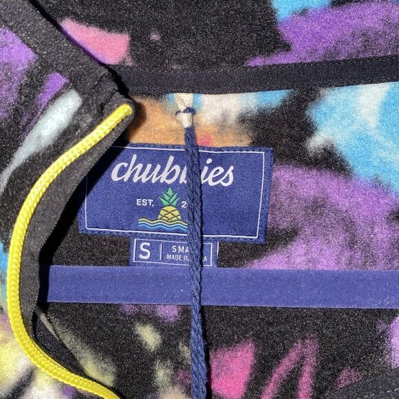 Chubbies Show Stopper Low Pile Fleece Quarter Zip Sweater S New 80s 90s Wild Art - Picture 2 of 9